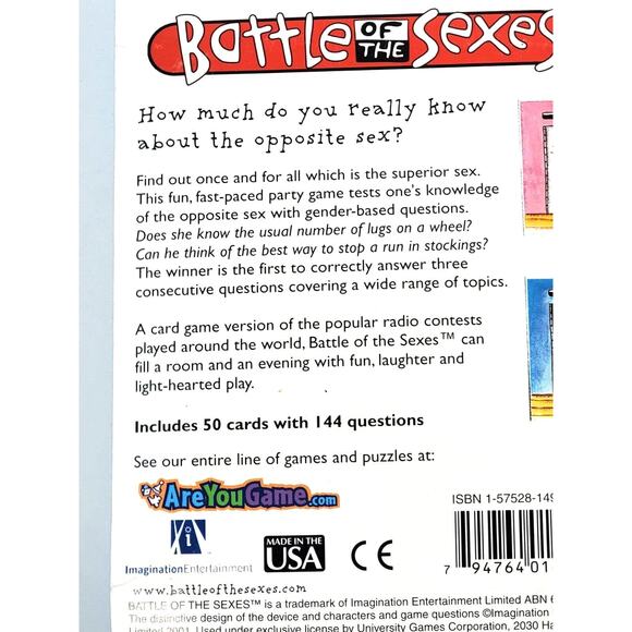 Battle of the Sexes - University Games by Imagination Entertainment Made in usa - Picture 4 of 6